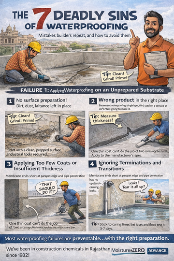 The 7 Most Common Waterproofing Failures on Indian Sites & How to Avoid them!