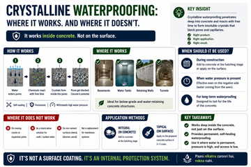 Crystalline Waterproofing Explained with Limitations!