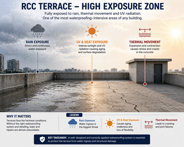 Essential Terrace Waterproofing (RCC Slab): A Practical Guide for New Construction