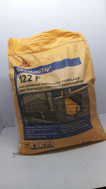 Sika Monotop F-122 - 30 KGS DUAL SHRINKAGE COMPENSATED, TROWELABLE FIBRE REINFORCED THIXOTROPIC REPAIR MORTAR.
